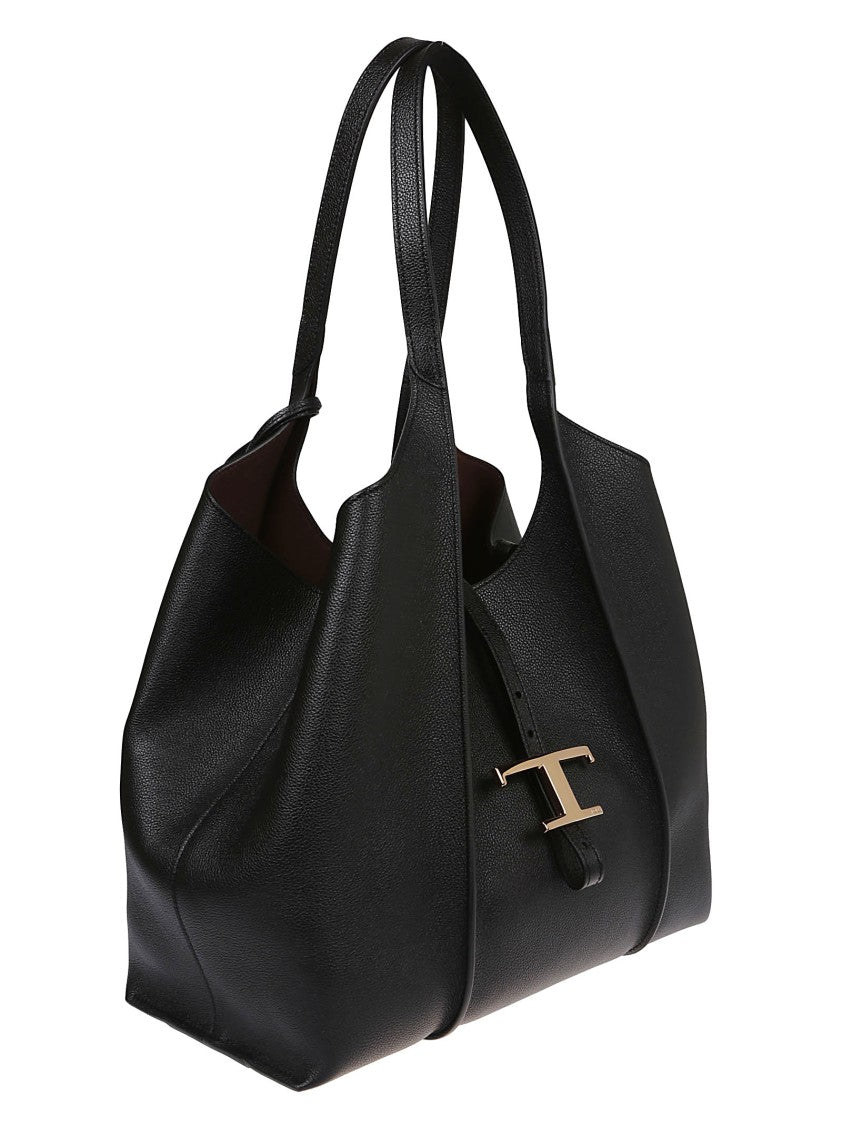 Tod's Small Tsb Black Leather Tote Bag