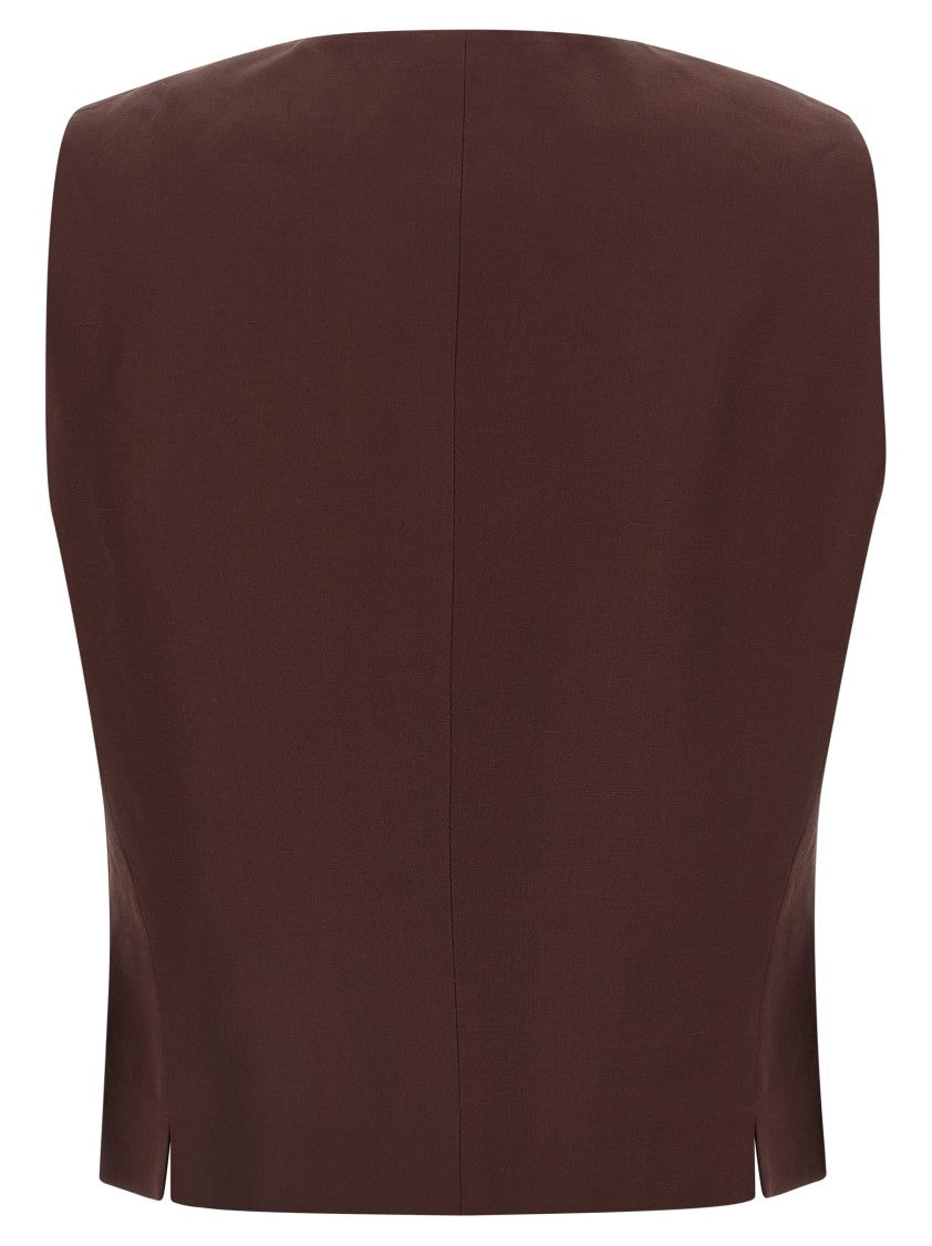 Alberto Biani Viscose And Linen Vest
