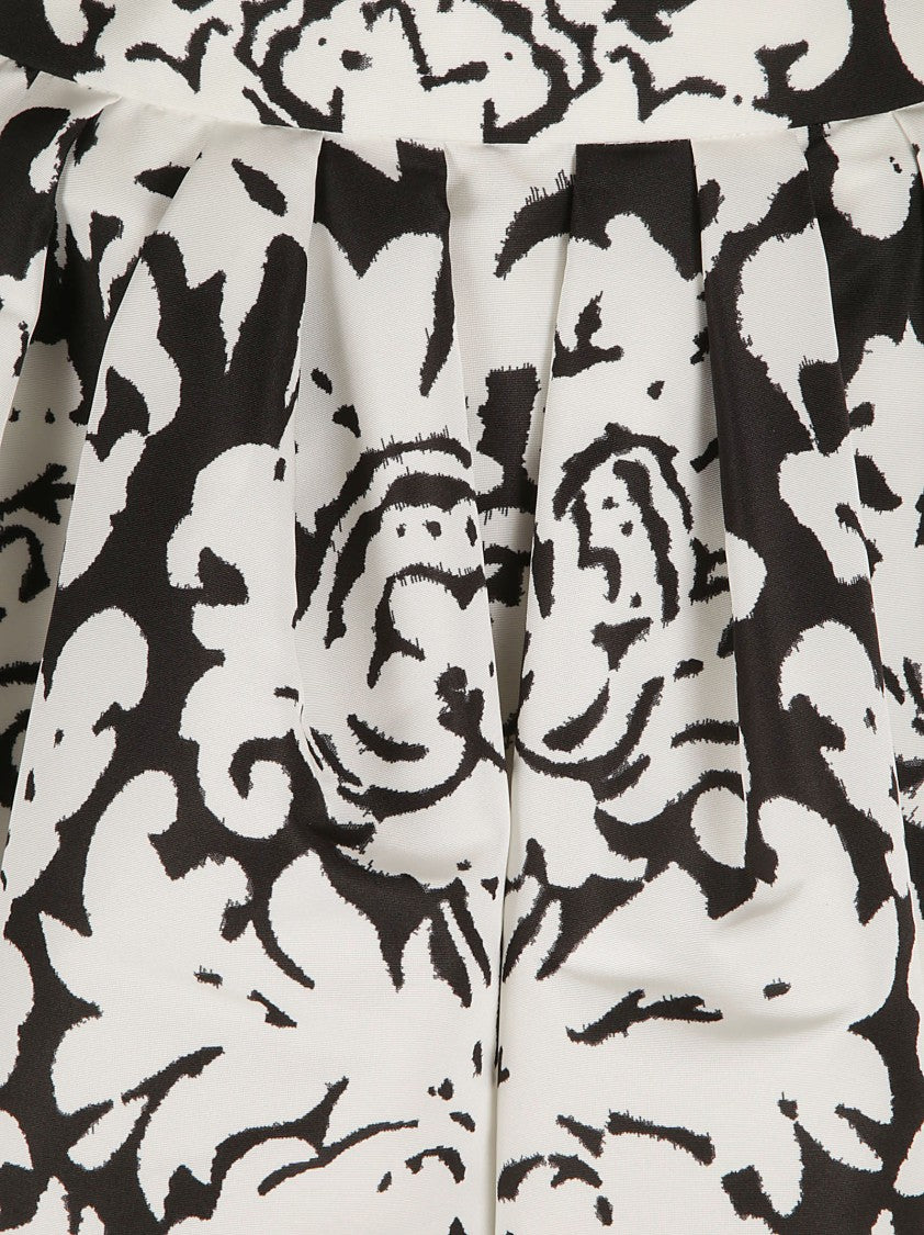 Alexander Mcqueen Floral Print Pleated Skirt