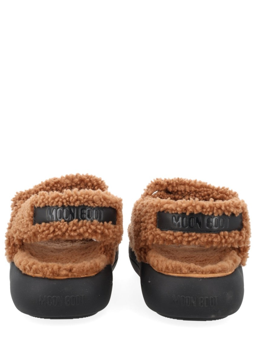Moon Boot Shearling Dual Strap Sandals