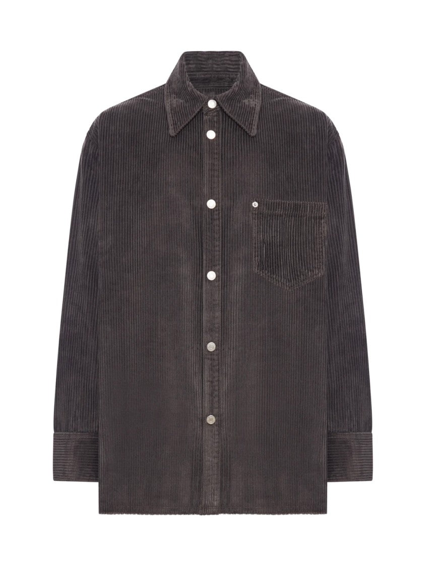 Ami Paris Logo Patch Corduroy Overshirt