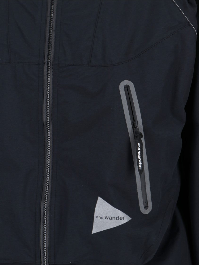 And Wander Zip Jacket, In Black Waterproof "Pertex Shield" Fabric