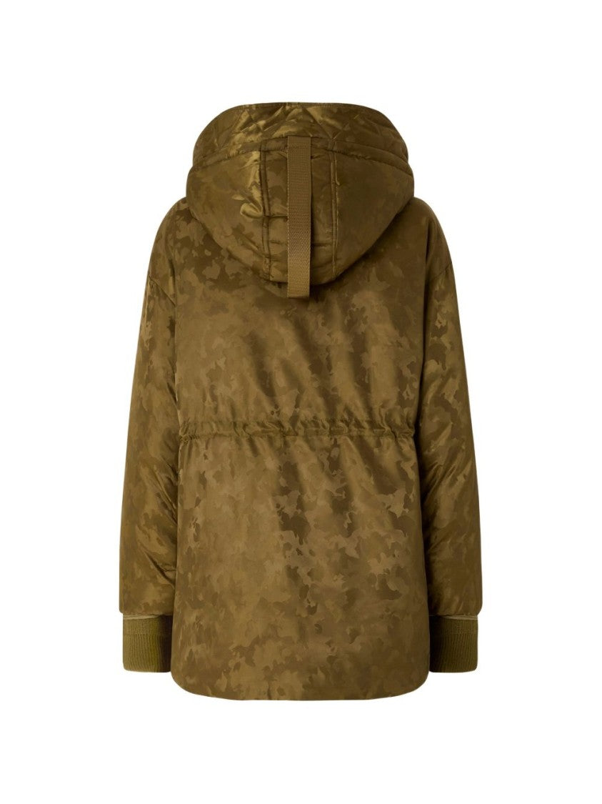 Pinko Olive Quilted Camouflage Utility Jacket