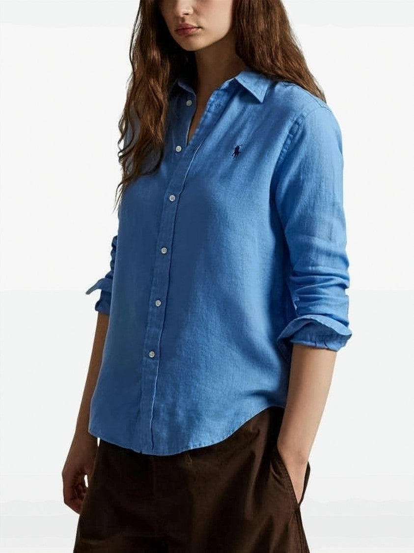 Polo Ralph Lauren Light Blue Relaxed Fit Linen Shirt
