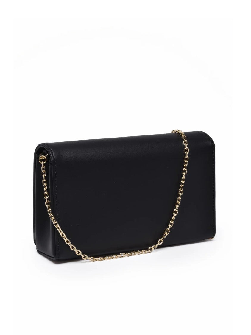 Love Moschino Black Polyurethane Chain Shoulder Bag