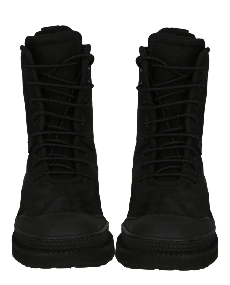Ferragamo Mixed Media Combat Boots