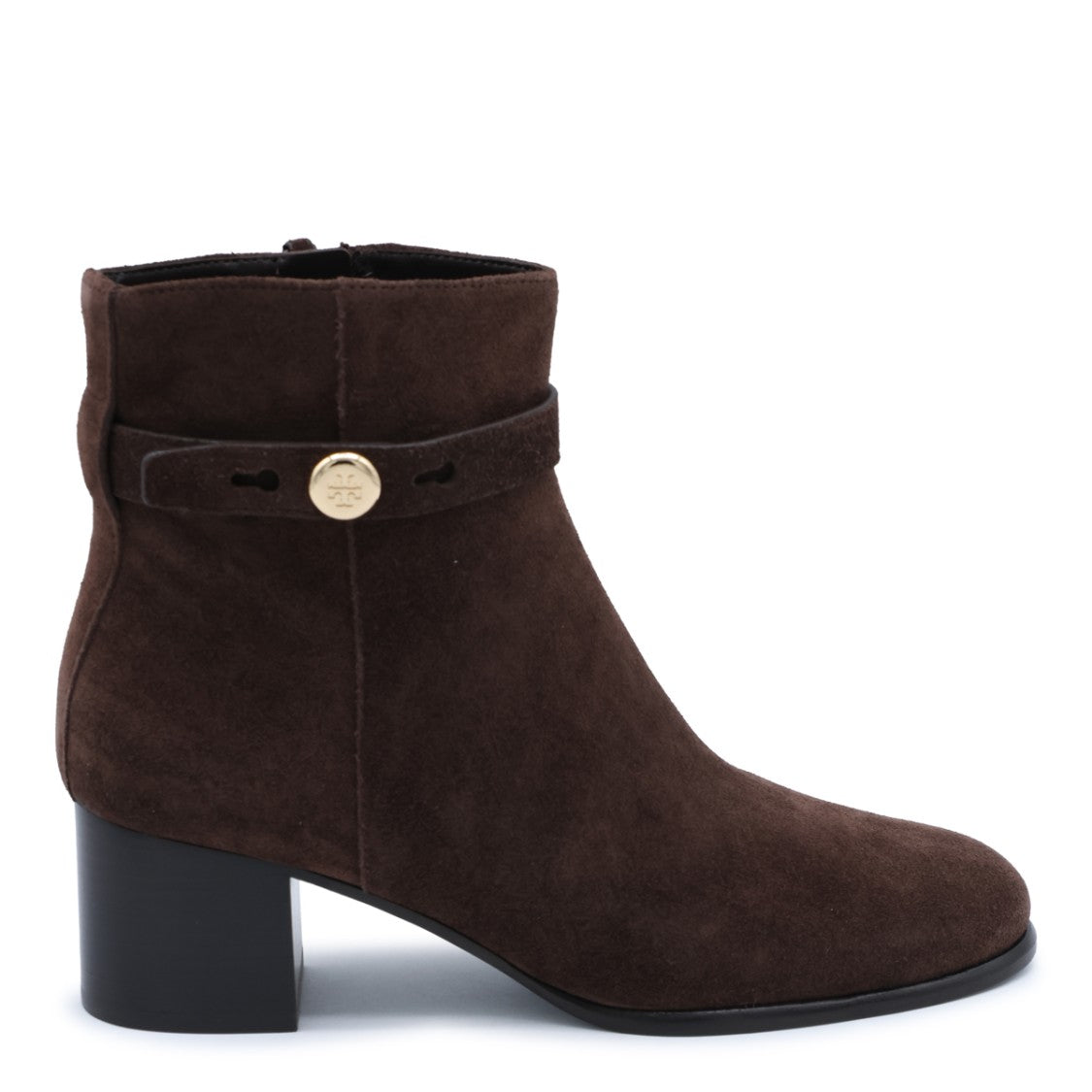 Tory Burch Block Heel Gold Accent Boots