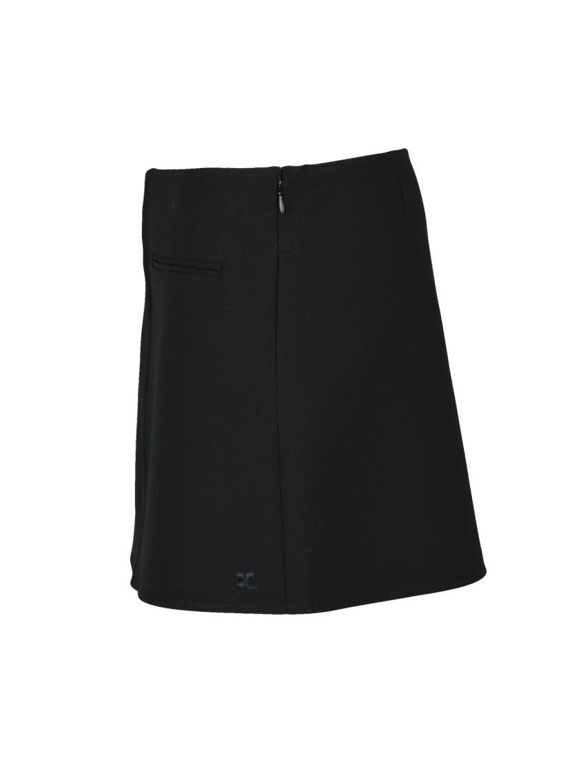 Courrèges Flared Mini Skirt With Seam Details And Back Zipper