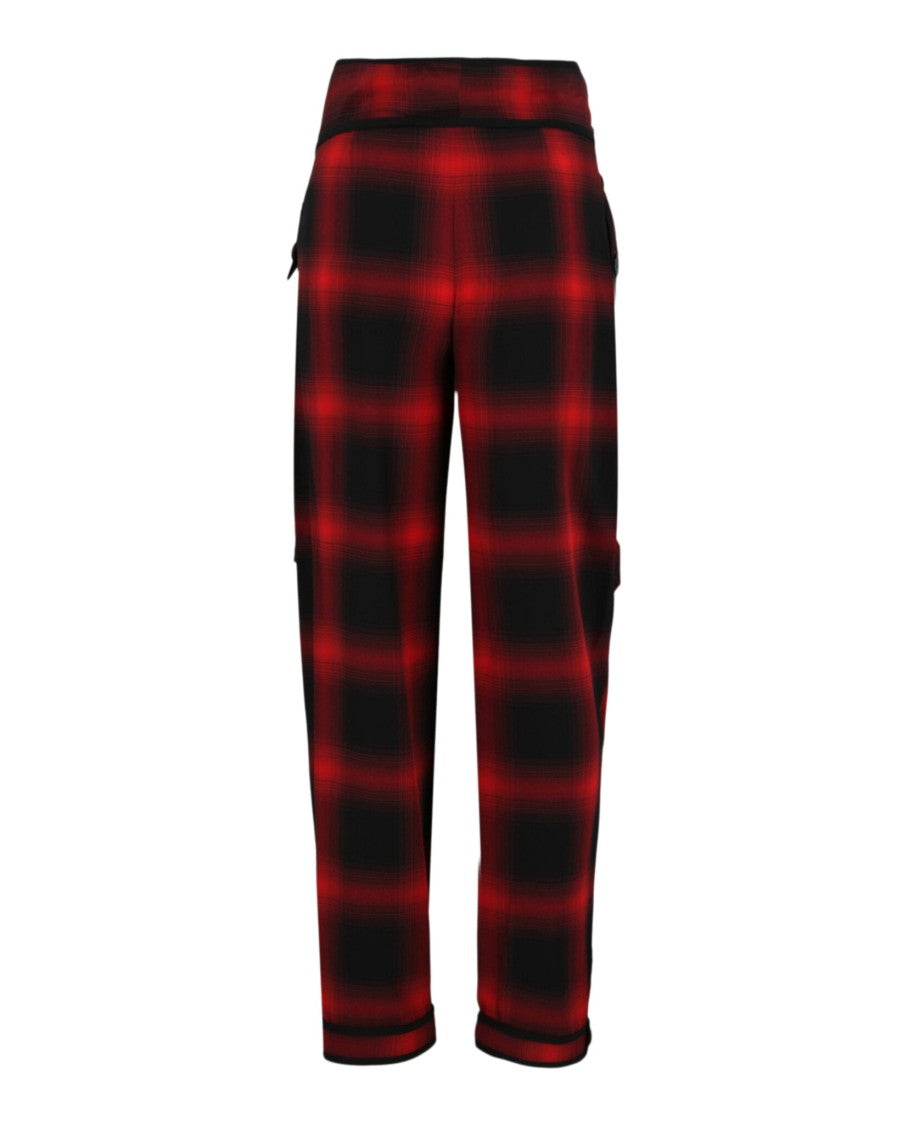 Stella Mccartney High-Rise Tapered Silk Trousers With Checkered Print