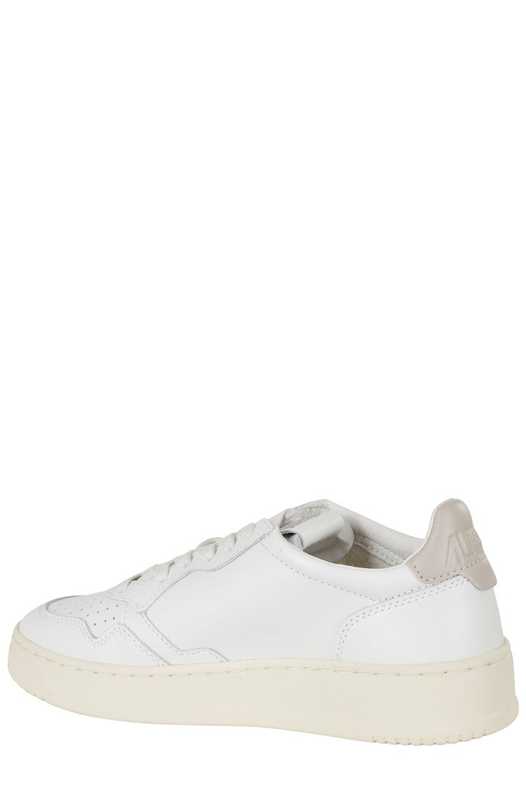 Autry White Gray Medalist Low Leather Sneakers