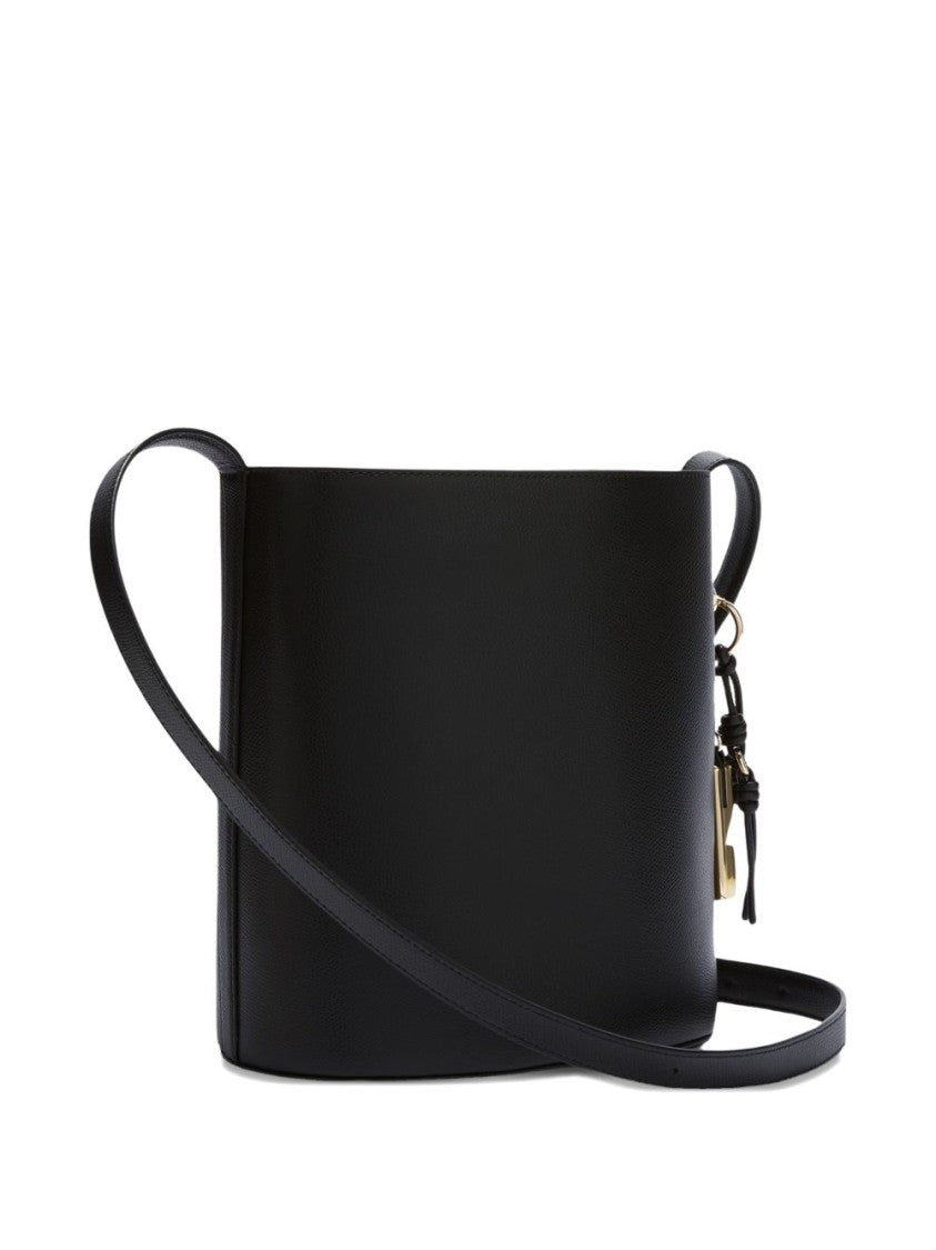 Furla Black Leather Logo Shoulder Bag