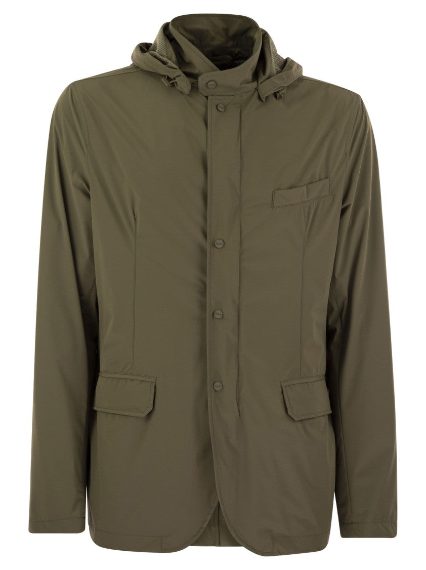 Herno Technical Fabric Jacket With Hood