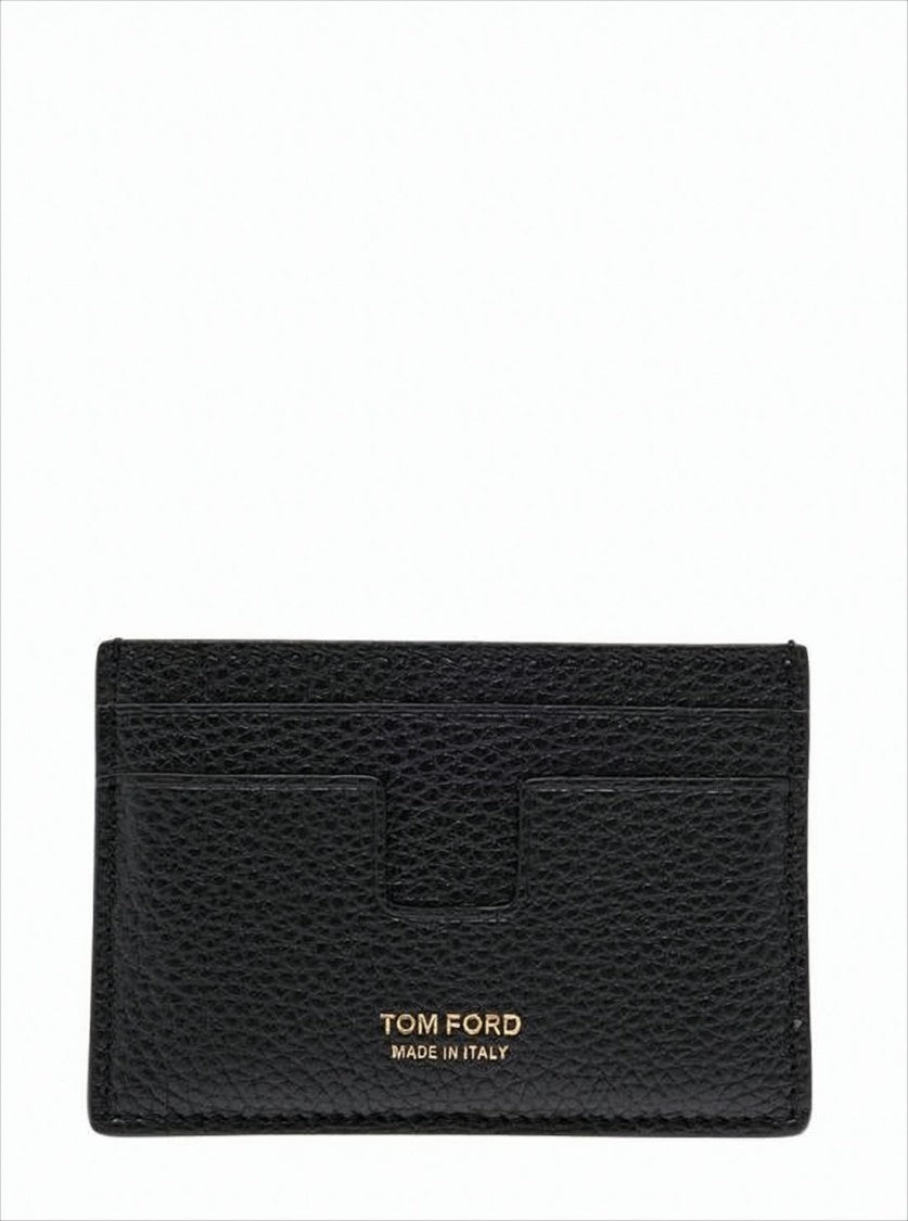 Tom Ford Textured Leather Cardholder With Elegant Gold Logo
