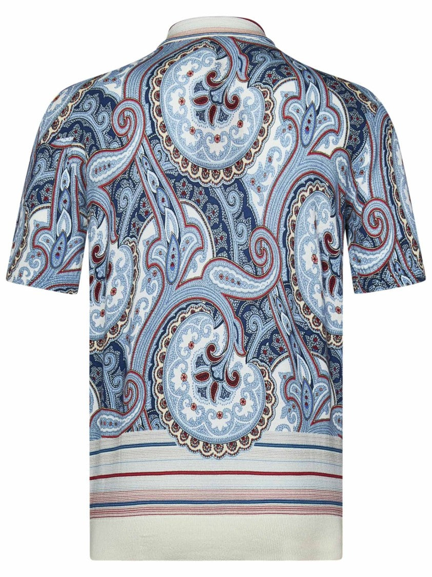 Etro Intricately Patterned Paisley Print Polo Shirt