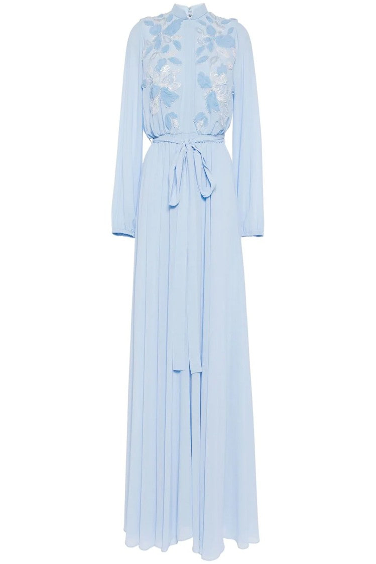 Saiid Kobeisy Crepe Georgette Embroided Flowers Kaftan