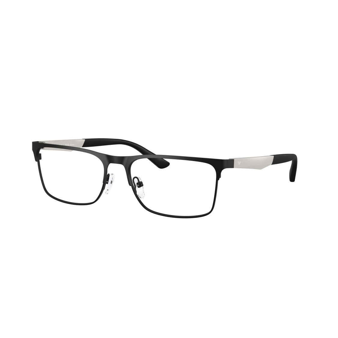 Emporio Armani 0Ea1183 Rectangular Matte Black Sunglasses With Silver Accents