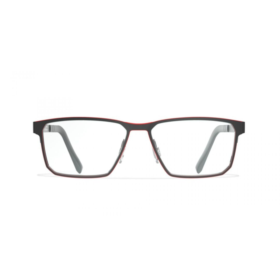 Blackfin Bf991 Westhampton Rectangular Frame Eyeglasses With Subtle Red Accents