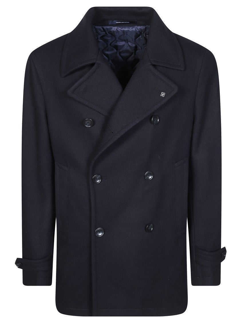 Tagliatore Double-Breasted Picot Panno Wool Peacoat