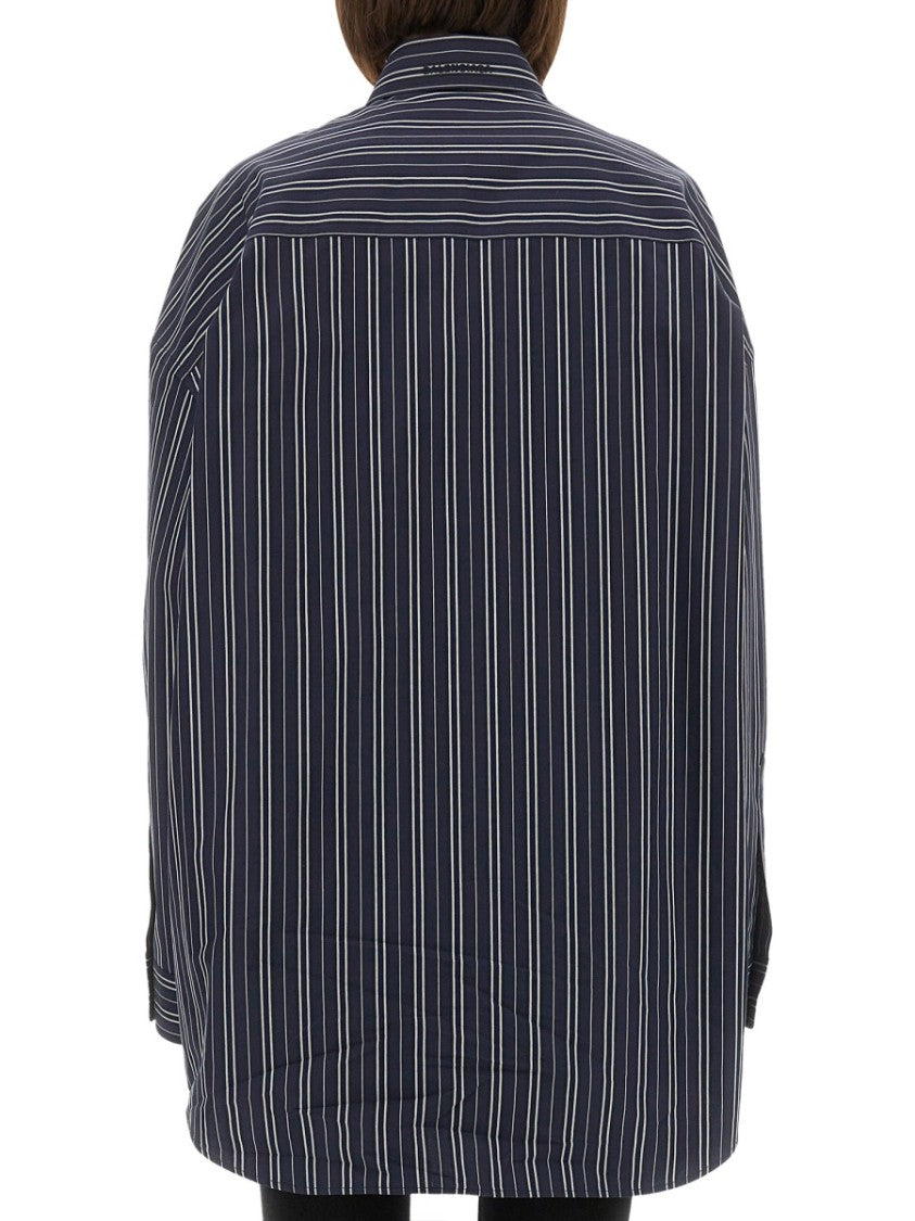 Balenciaga Contrasting Stripe Oversized Cotton Shirt