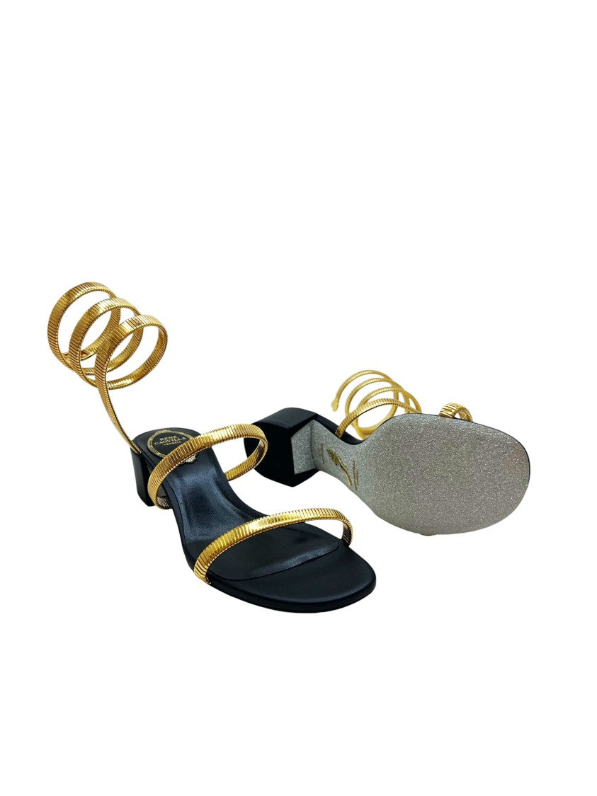 René Caovilla Juniper Metal Gold Sandal 40