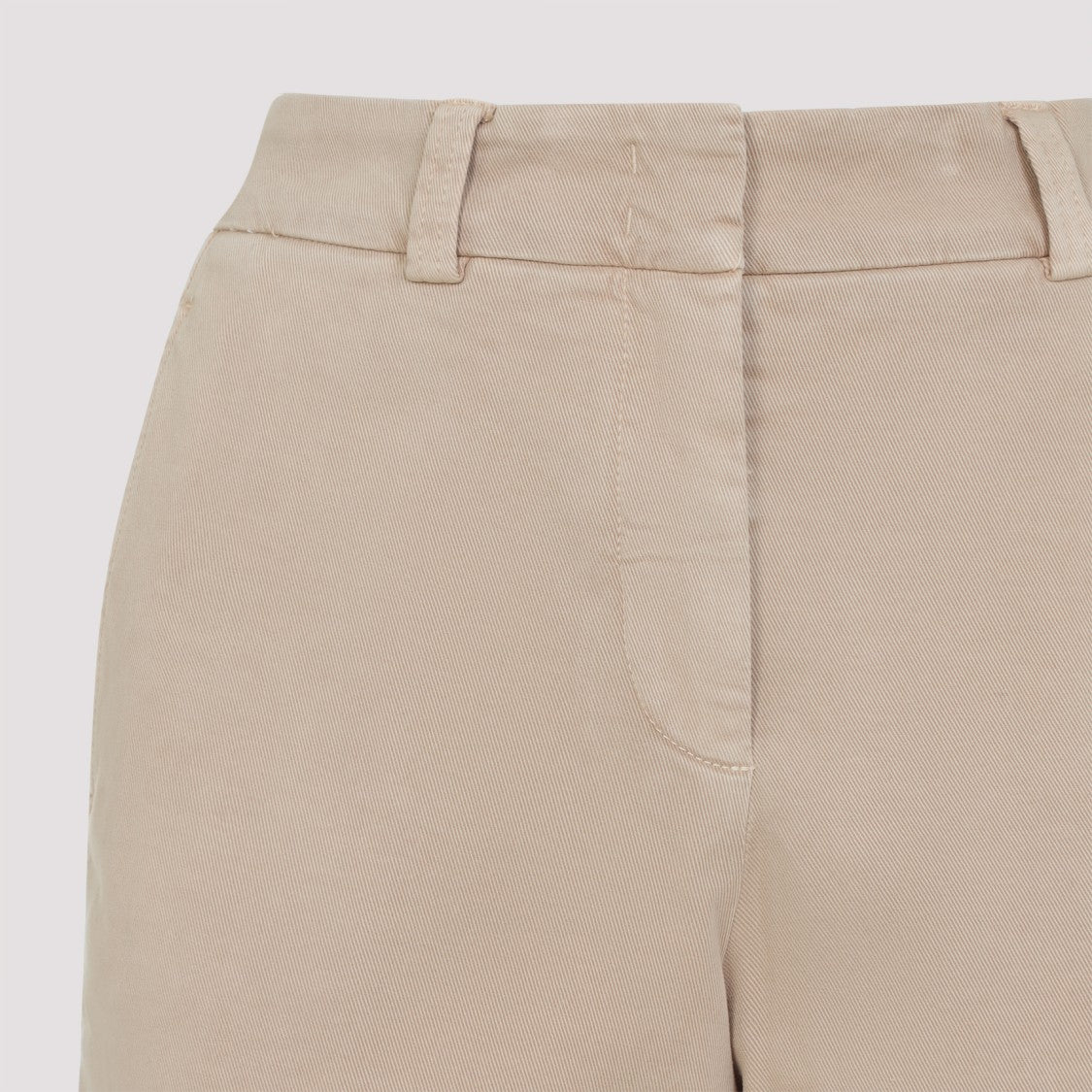 Peserico Beige Stretch Cotton Pants With Turn-Up Hems