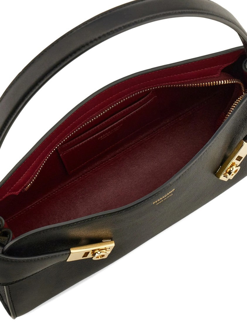 Salvatore Ferragamo Hug Sh Ew Calf Leather Handbag