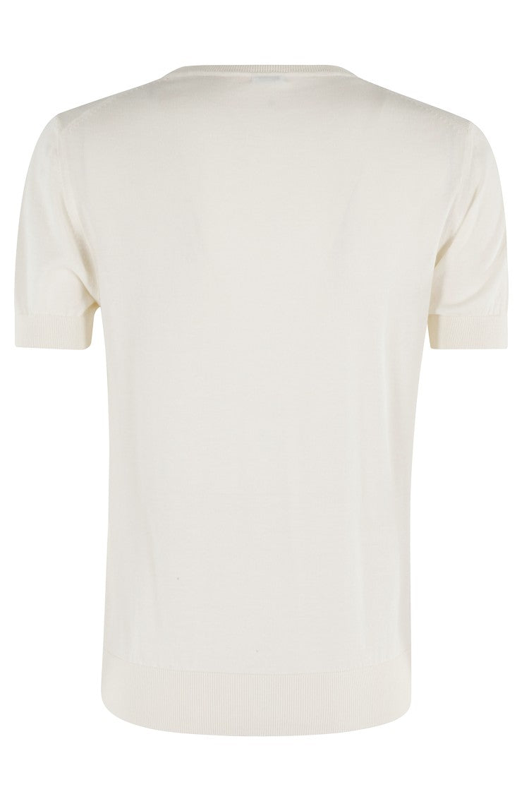 Malo Panna Round Neck T-Shirt With Ribbed Trims