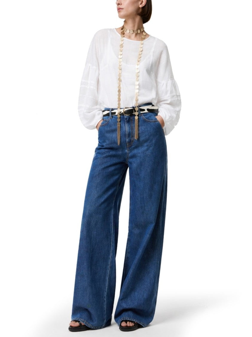 Max Mara Sarong Wide-Leg Indigo Denim Jeans