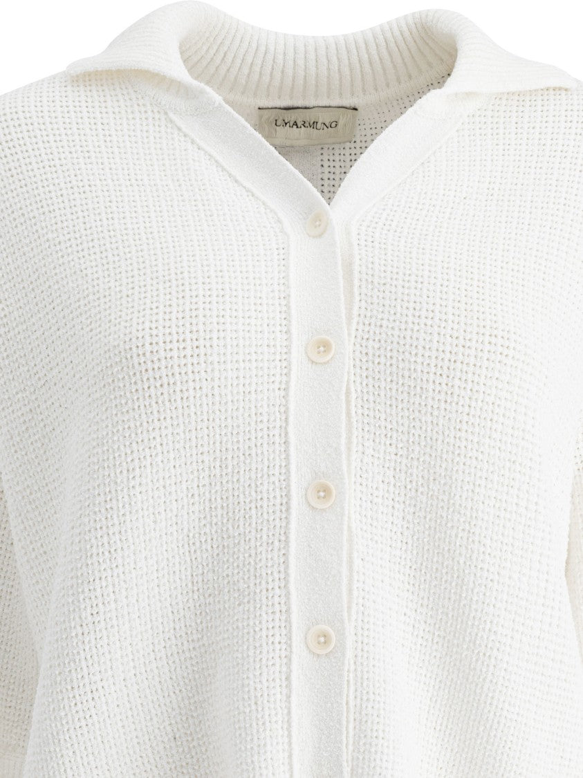 Umarmung Boxy Cropped Cardigan With Textured Knit Pattern