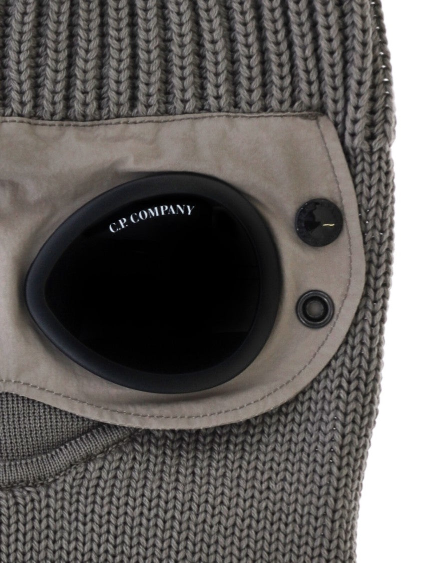 C.P. Company Taupe Goggle Knit Wool Balaclava