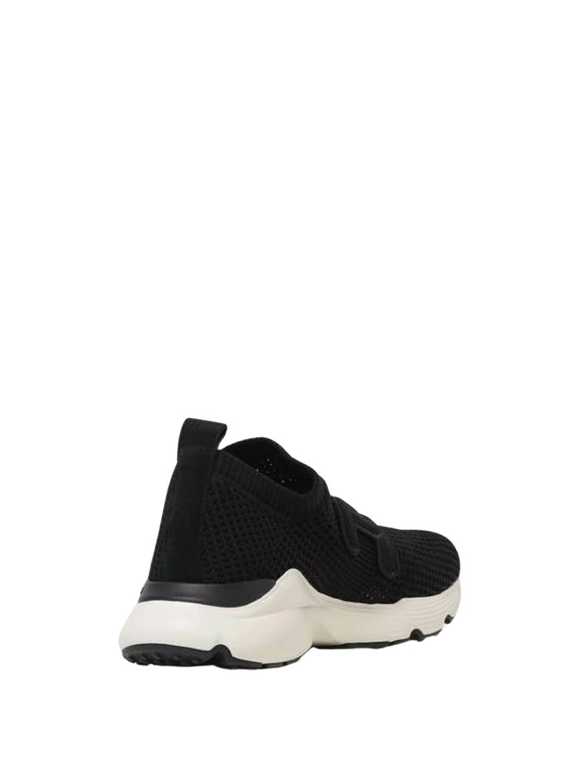 Tod's Textured Strap Black Sneakers With Rubber Sole