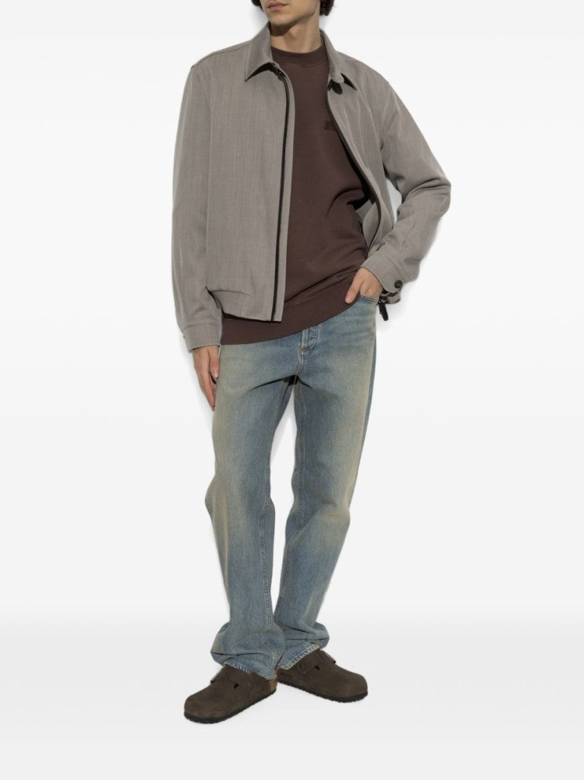 Jacquemus Relaxed Fit Crew Neck Sweater With Textured Patch Detail