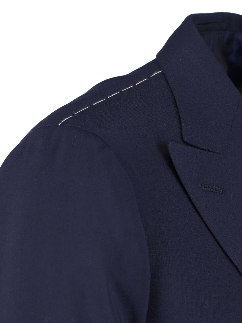 Cesare Attolini Navy Blue Double-Breasted Virgin Wool Suit