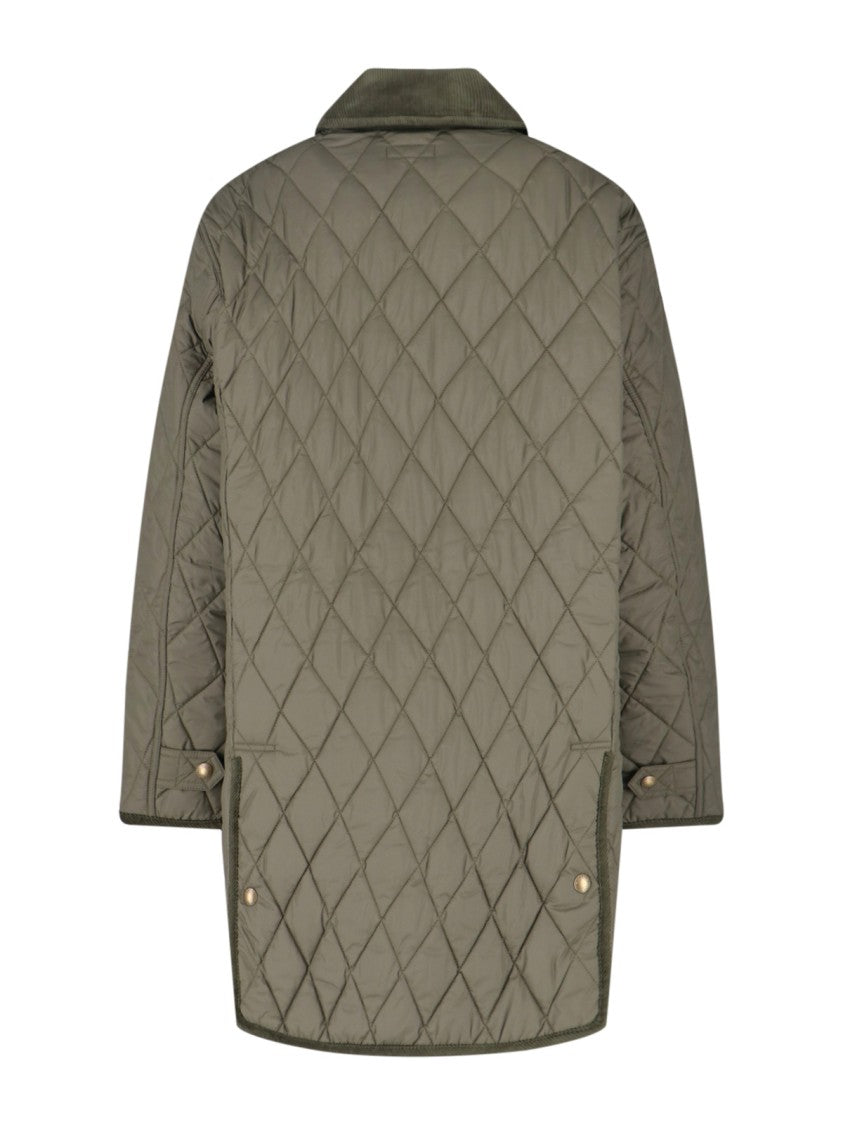 Polo Ralph Lauren Green Quilted Velvet Collar Jacket