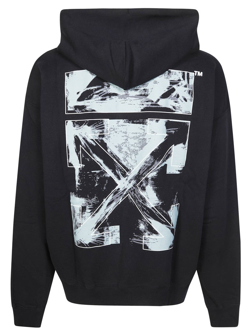 Off-White Black Intersecting Arrows Distressed Hoodie