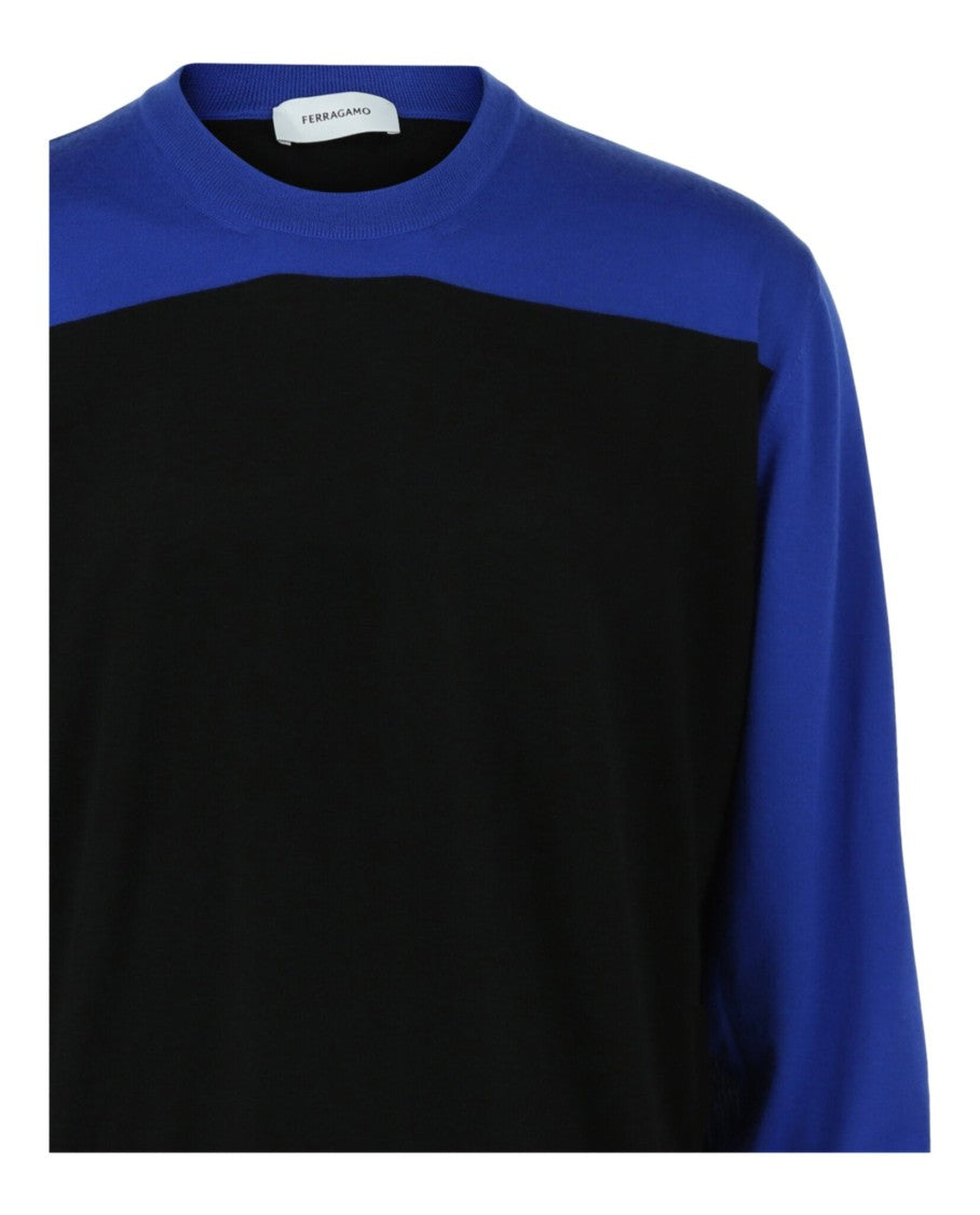 Ferragamo Colorblock Cashmere Sweater With Round Neck