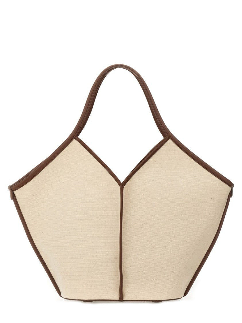 Hereu Neutrals Calella Geometric Cotton Tote Bag
