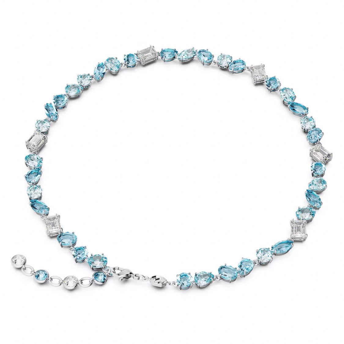 Swarovski Rhodium-Plated Necklace With Icy Blue