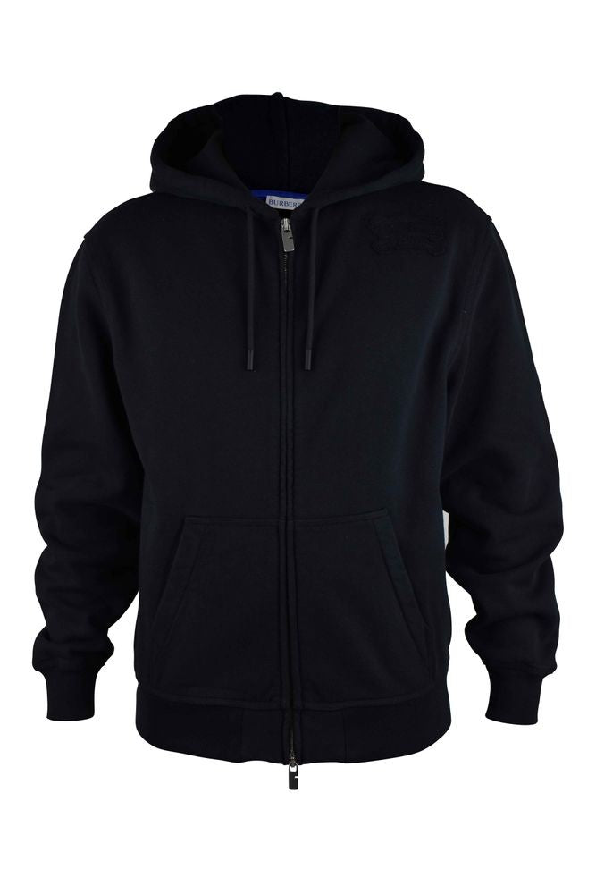 Burberry Hooded Black Cotton Vest With Embroidered Logo