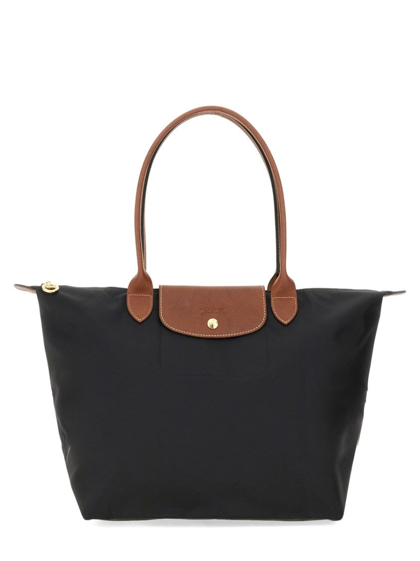 Longchamp Le Pliage Large Leather Handle Tote Bag