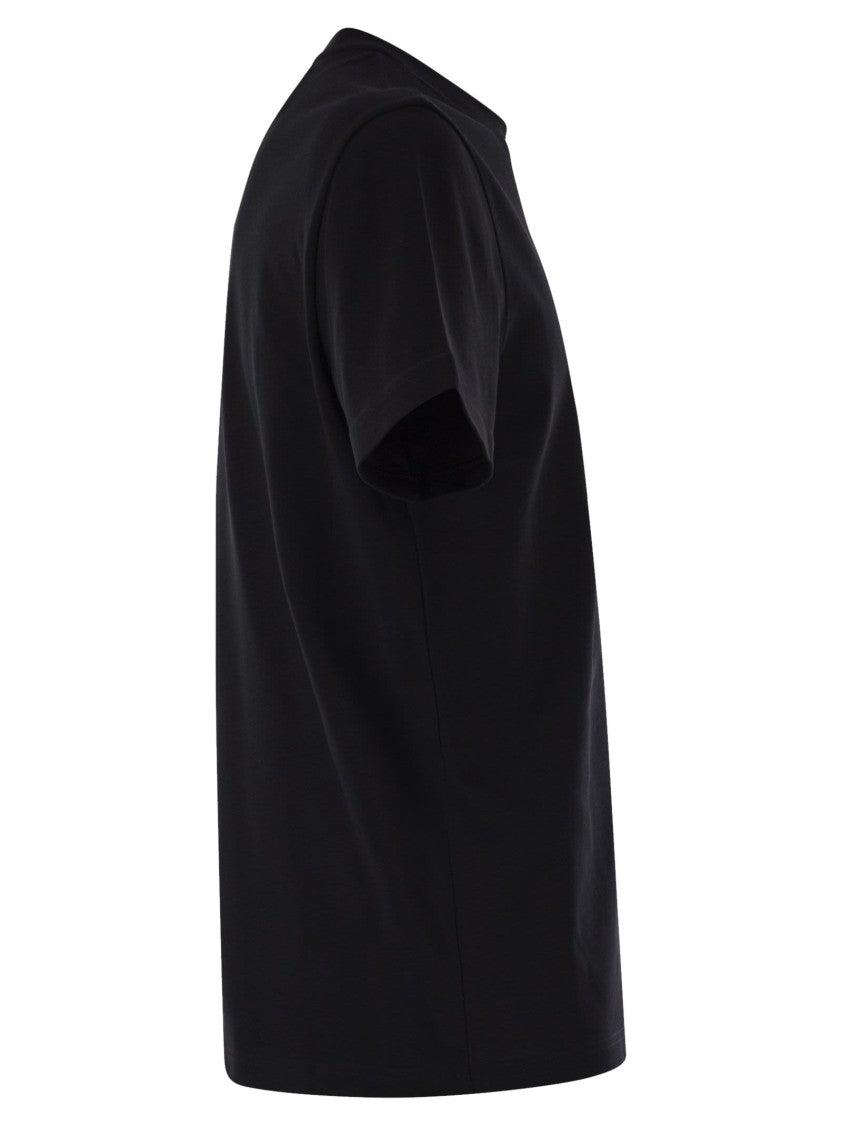 Moncler Cotton T-Shirt With Embroidered Tricolour Logo