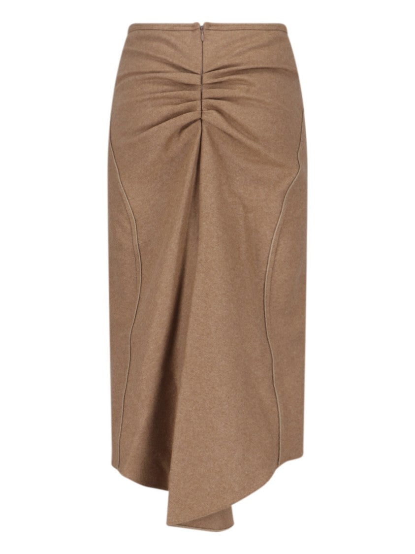Victoria Beckham Midi Skirt – Brown