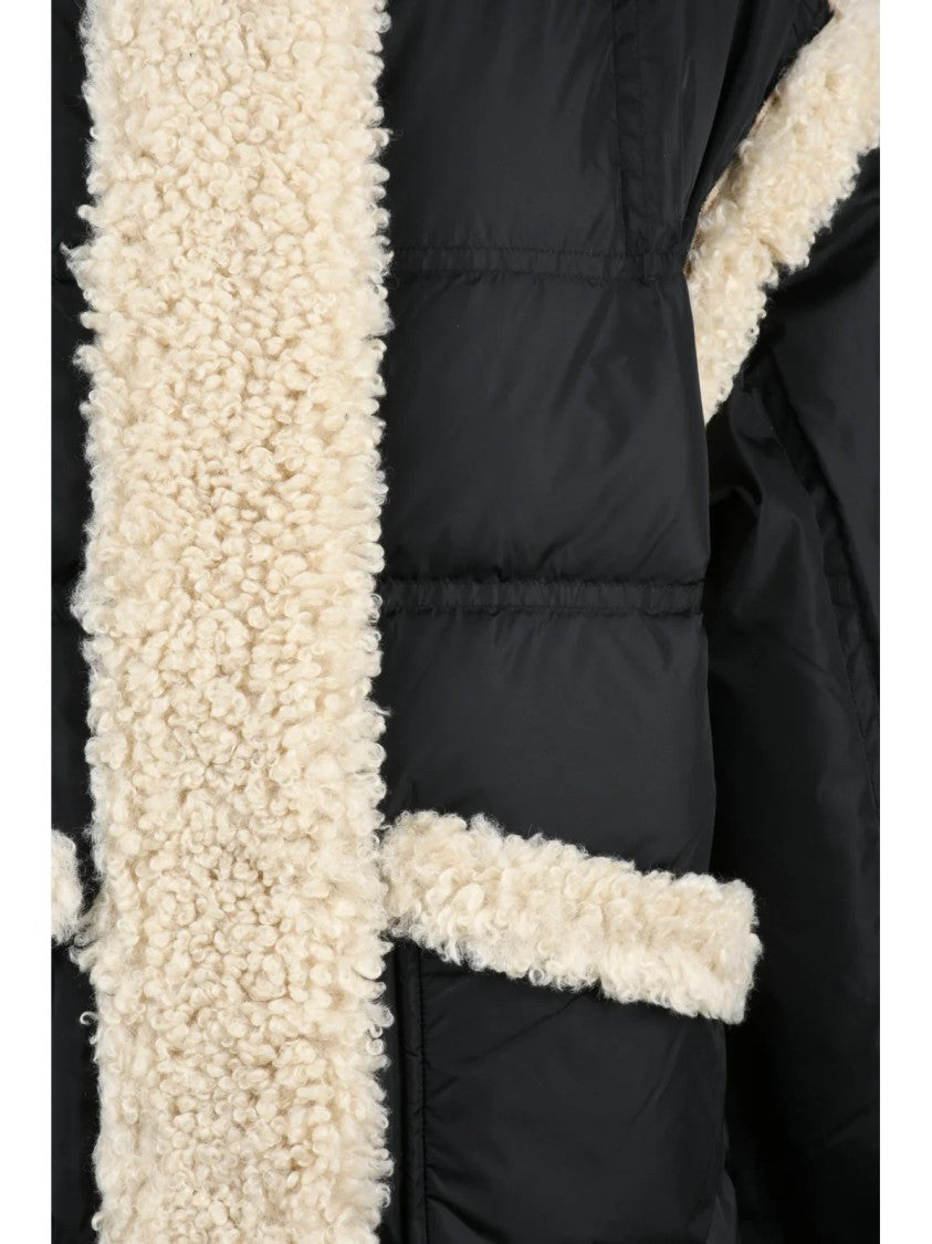 Stand Studio Black Dorothy Shearling Trim Down Jacket