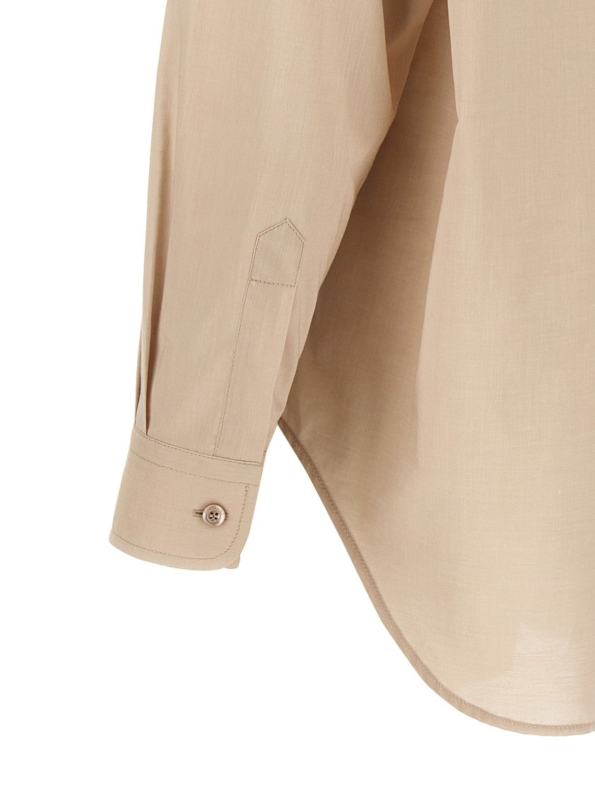 Moschino Slightly Loose-Fitting Cotton Shirt With Patch Pocket And Embroidery