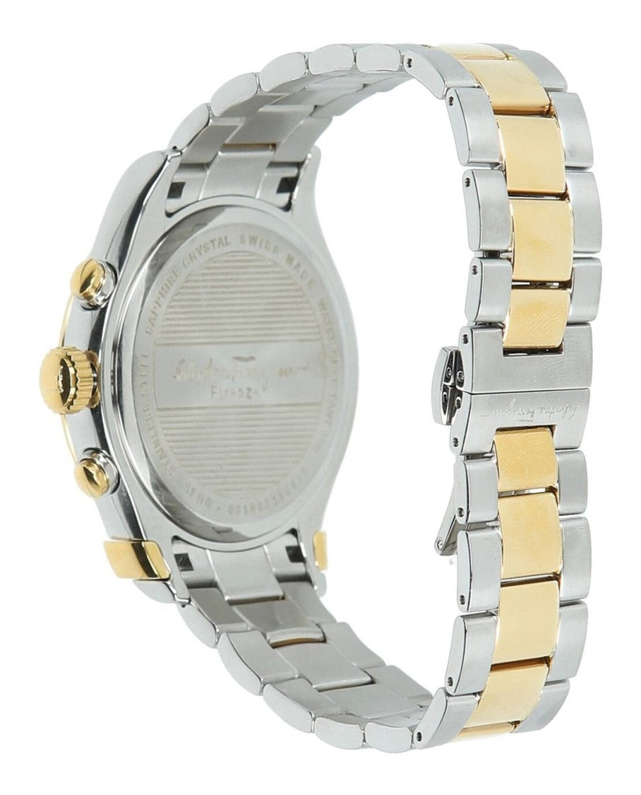Ferragamo 1898 Two-Tone Blue Sunray Chronograph Watch