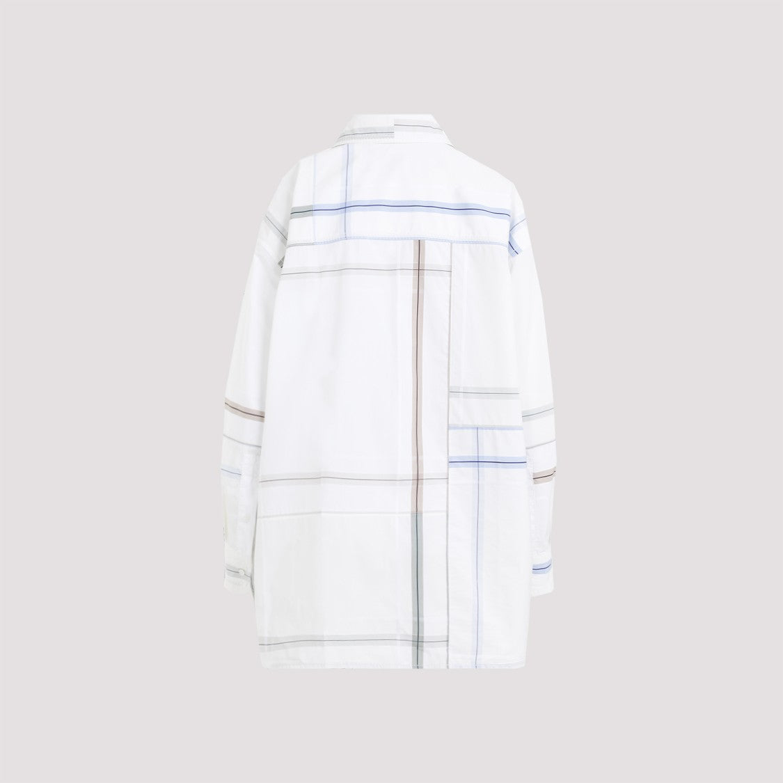 Bottega Veneta Check White Blue Green Cotton Shirt