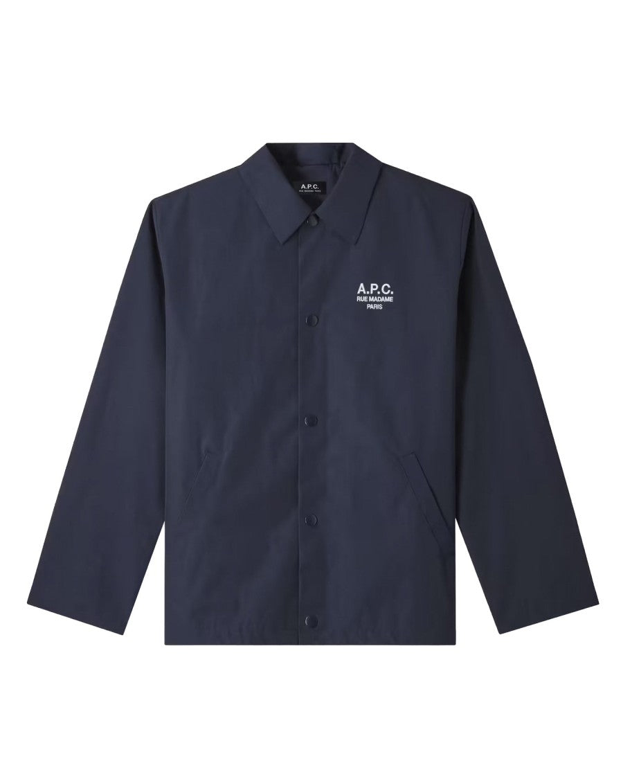 A.P.C. Dark Navy Coach Jacket With Logo