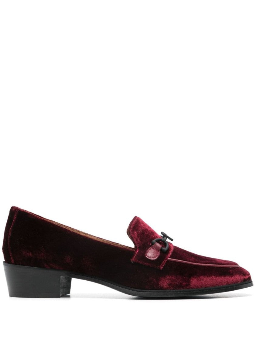 Roberto Festa Bordeaux Red Velvet Slip-On Flats
