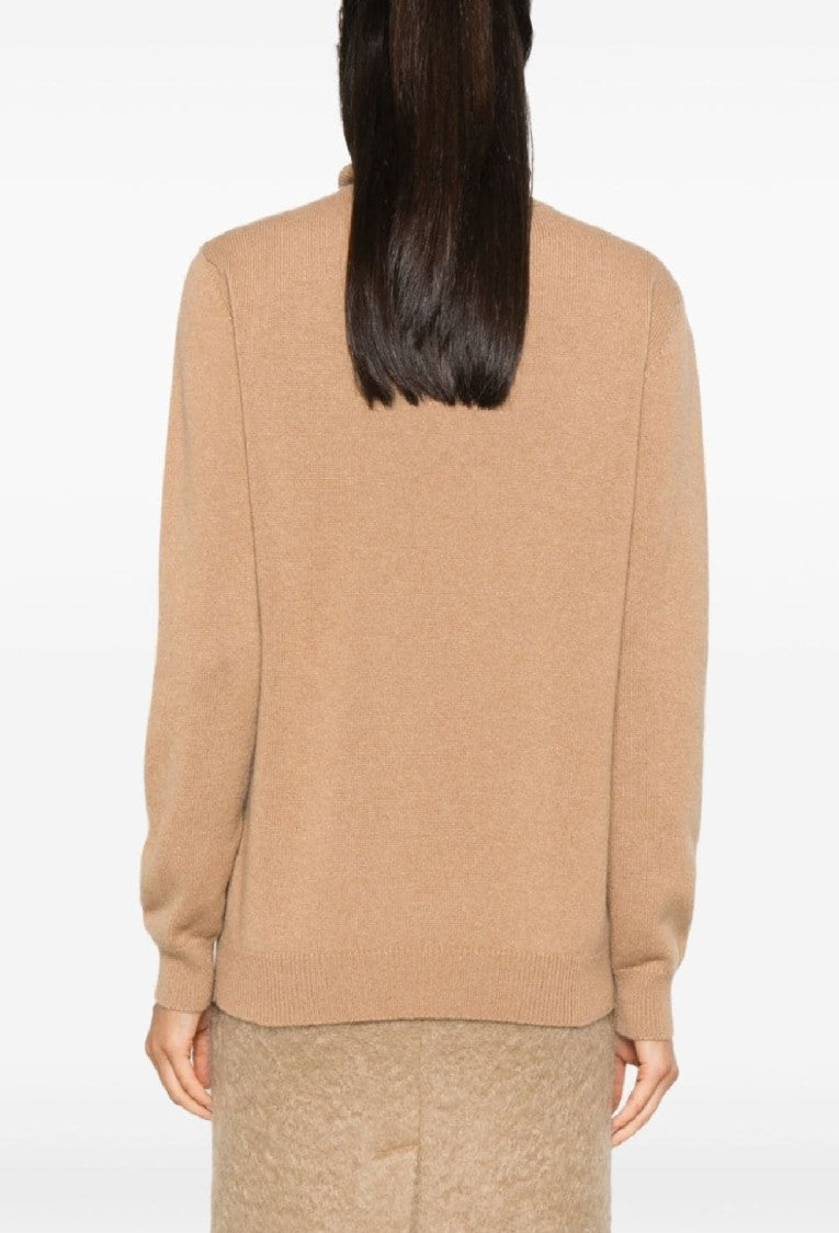 Fabiana Filippi High Neck Wool Knitwear With Button Detail