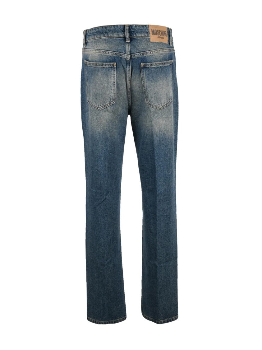 Mo5ch1no Jeans Straight-Fit Denim Jeans With Mid-Rise Waist And Authentic Wash